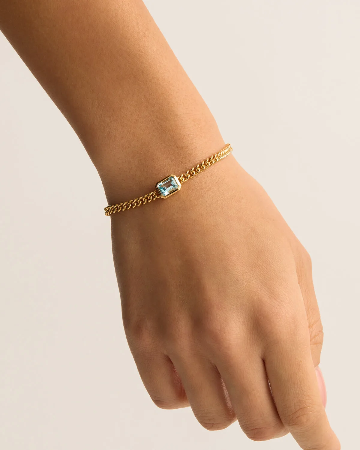 By Charlotte Calm Your Soul Topaz Curb Bracelet, Gold