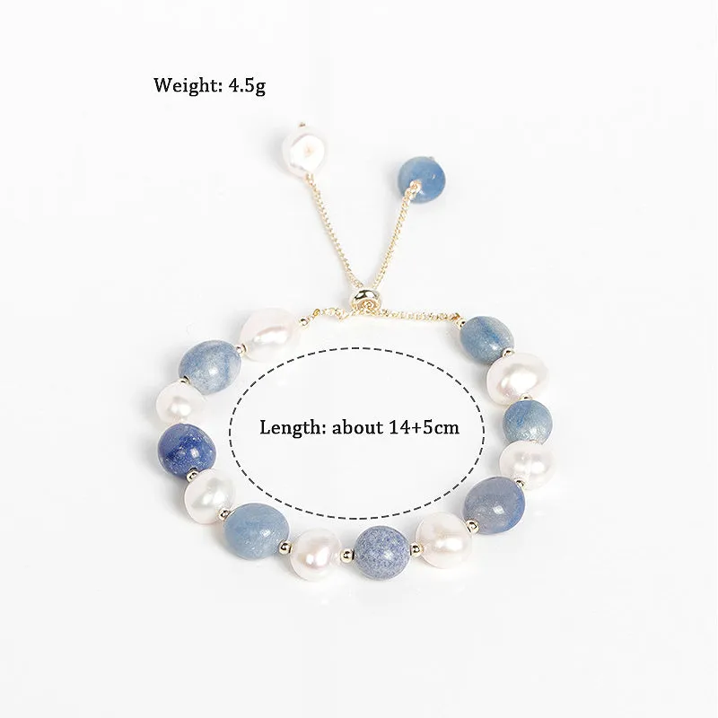 C108 - Blue Aventurine stones & Pearls