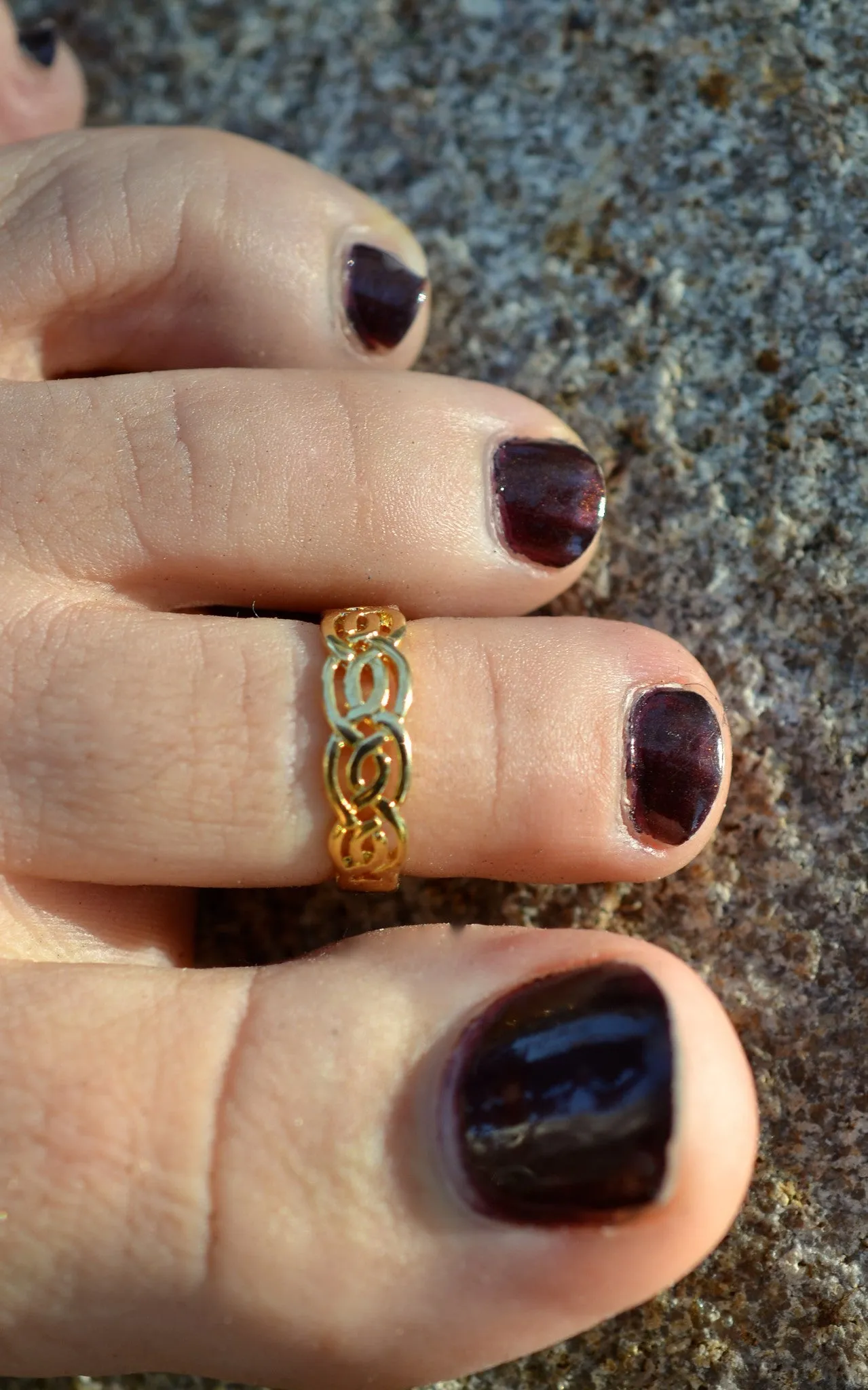 Celtic Woven Toe Ring - Gold
