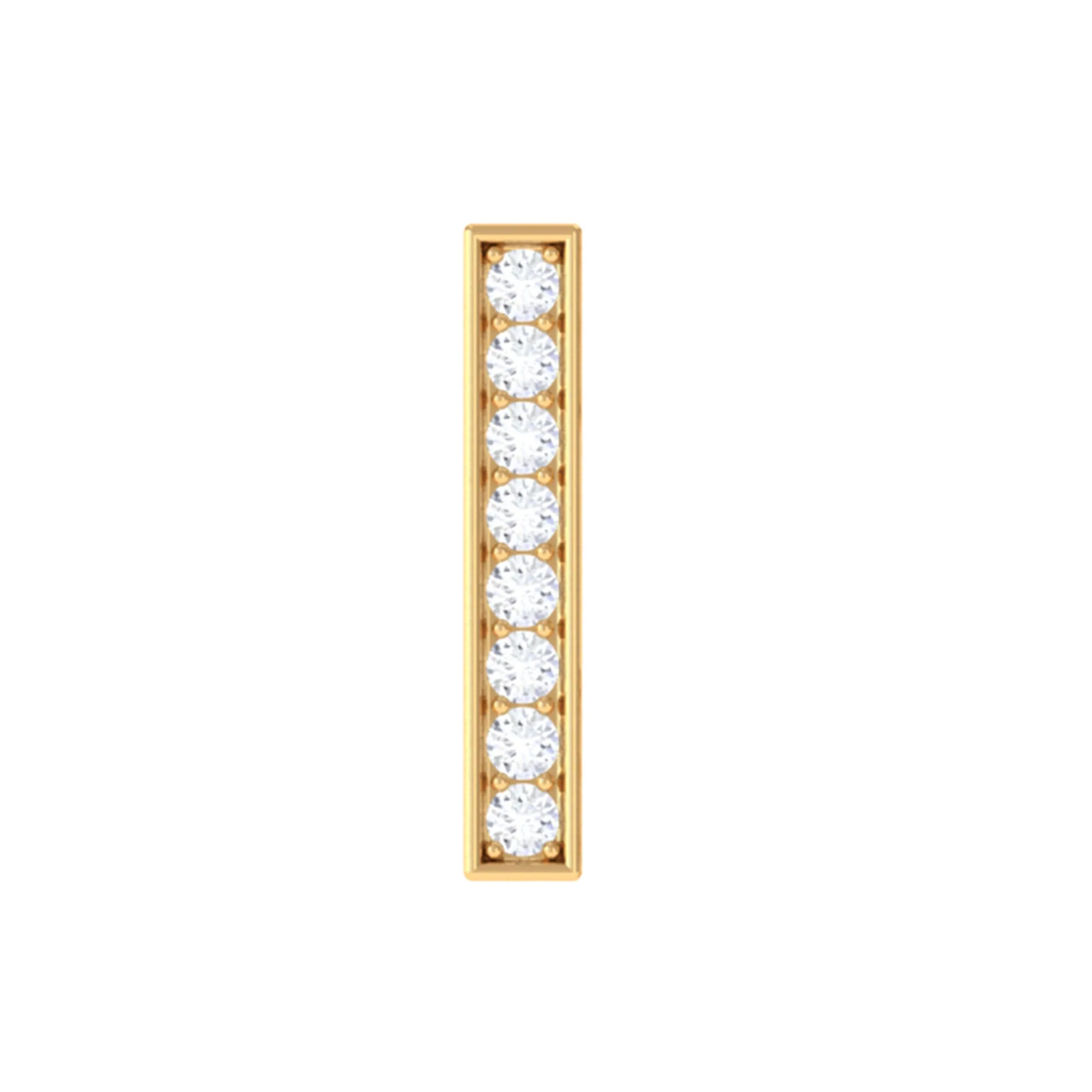 Certified Moissanite Bar Earring for Helix Piercing