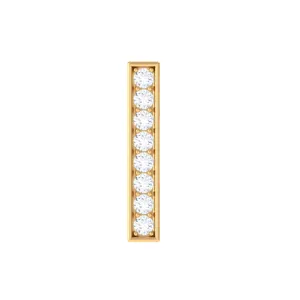 Certified Moissanite Bar Earring for Helix Piercing