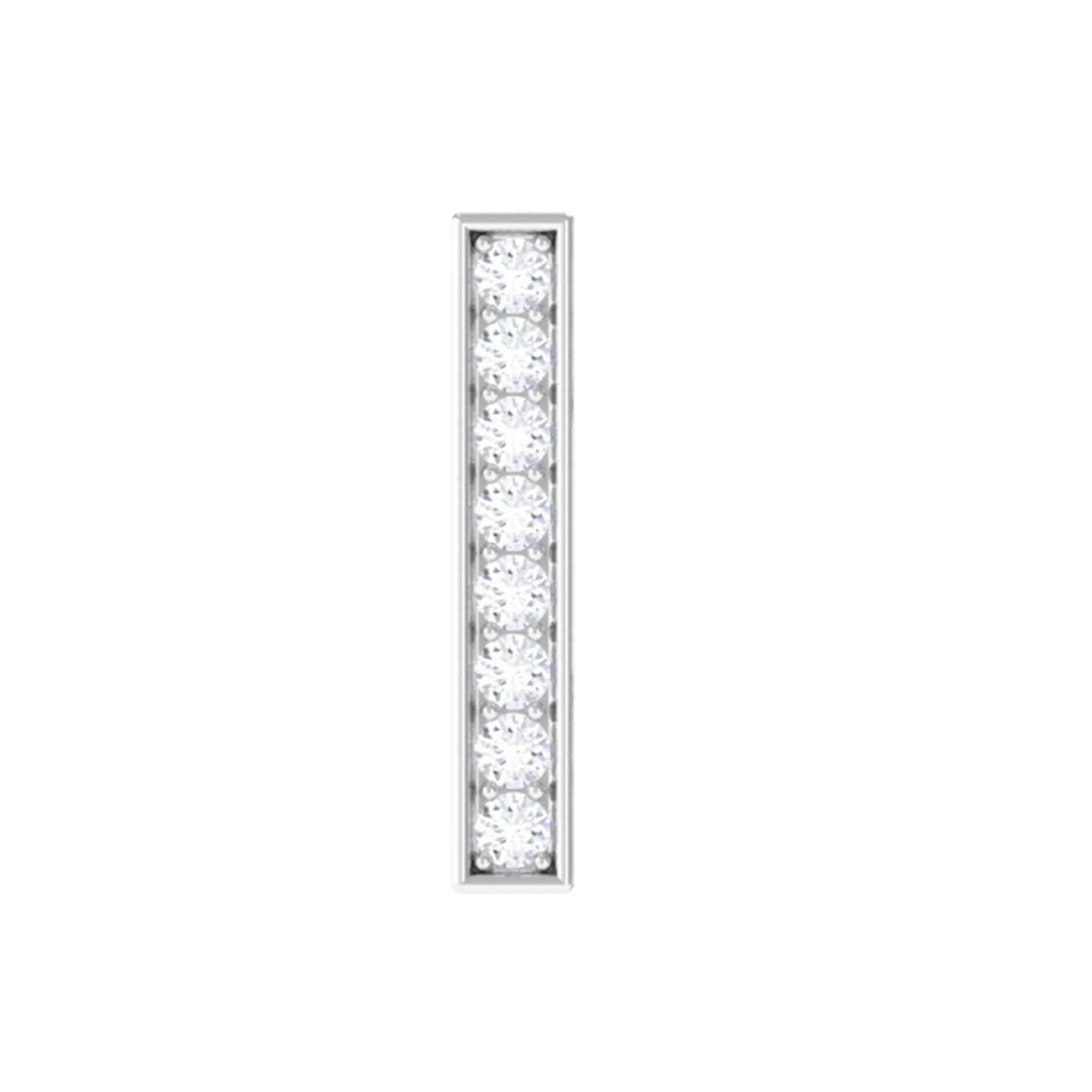Certified Moissanite Bar Earring for Helix Piercing