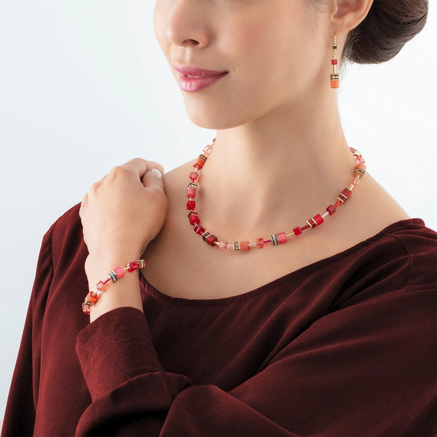 Coeur De Lion GeoCUBE® Iconic Gold Red Bracelet