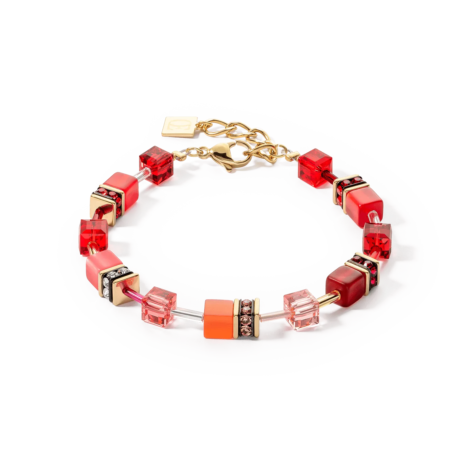 Coeur De Lion GeoCUBE® Iconic Gold Red Bracelet