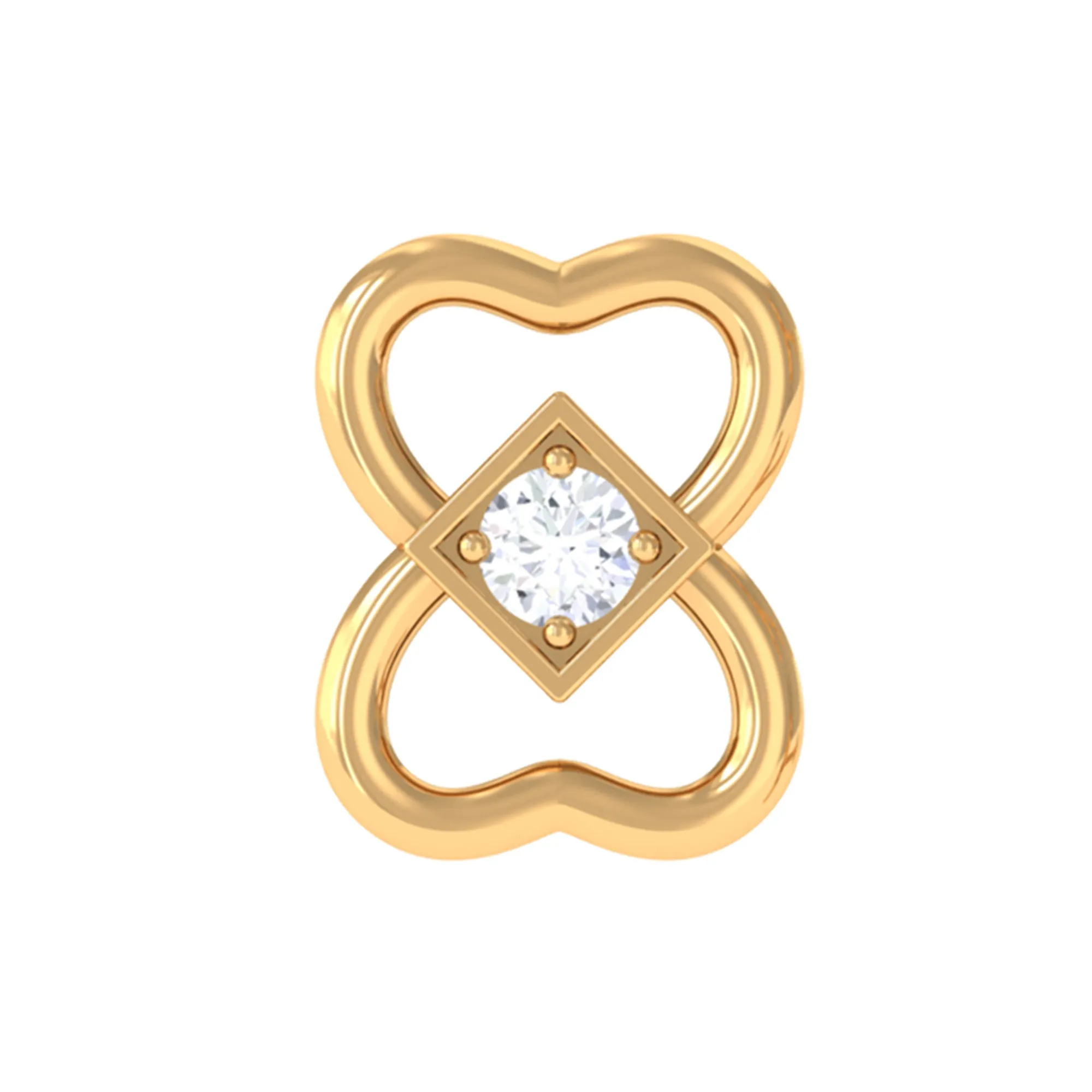 Dainty Diamond Heart Earring for Tragus Piercing