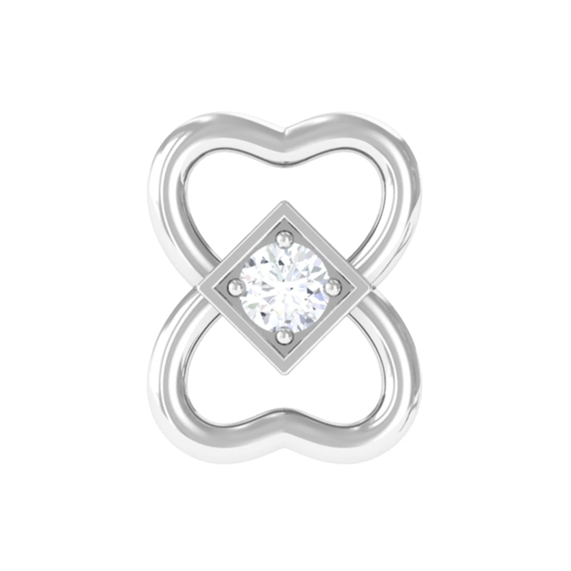 Dainty Diamond Heart Earring for Tragus Piercing