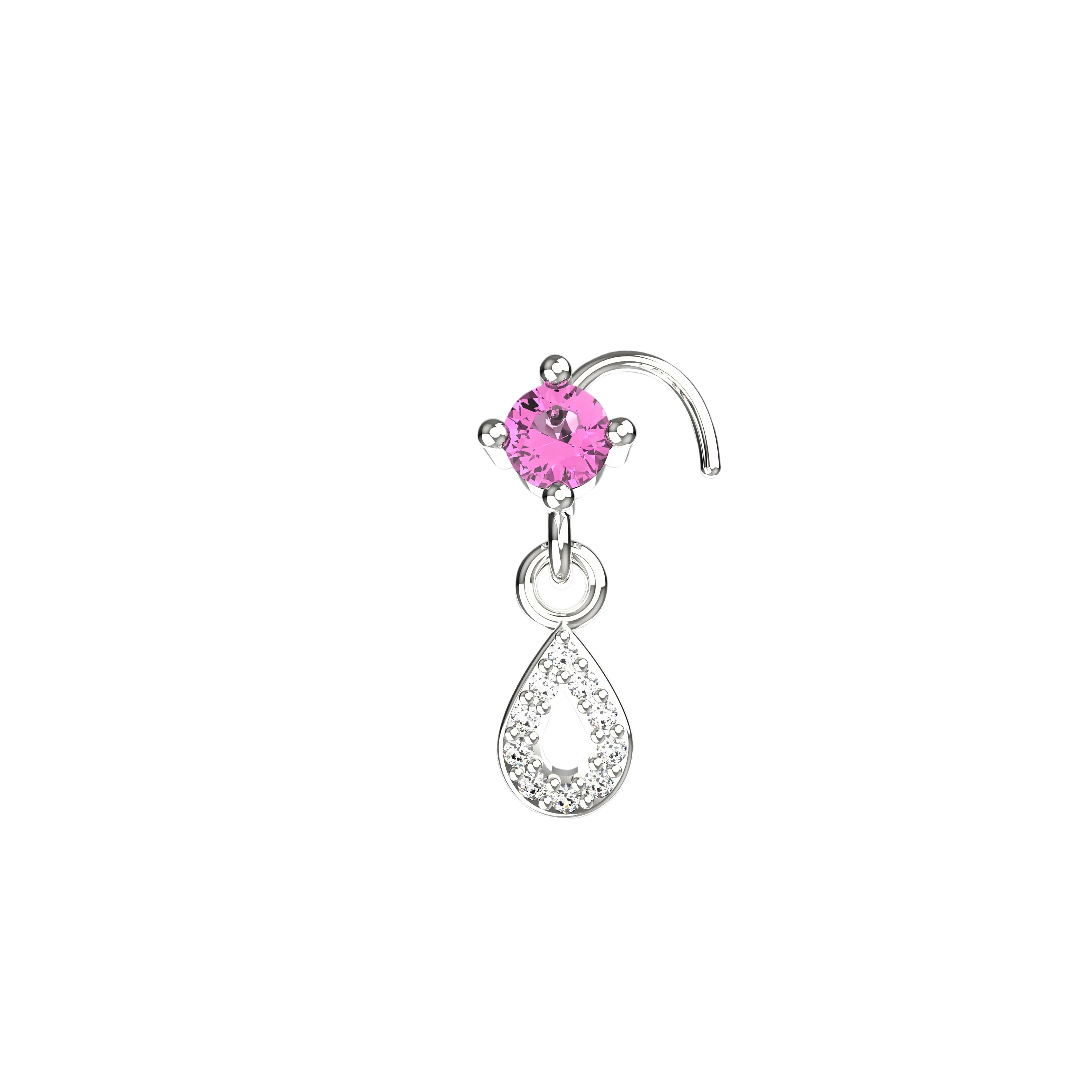 Dangle Nose Ring with Flat Back – Comfortable Nose Piercing Jewelry