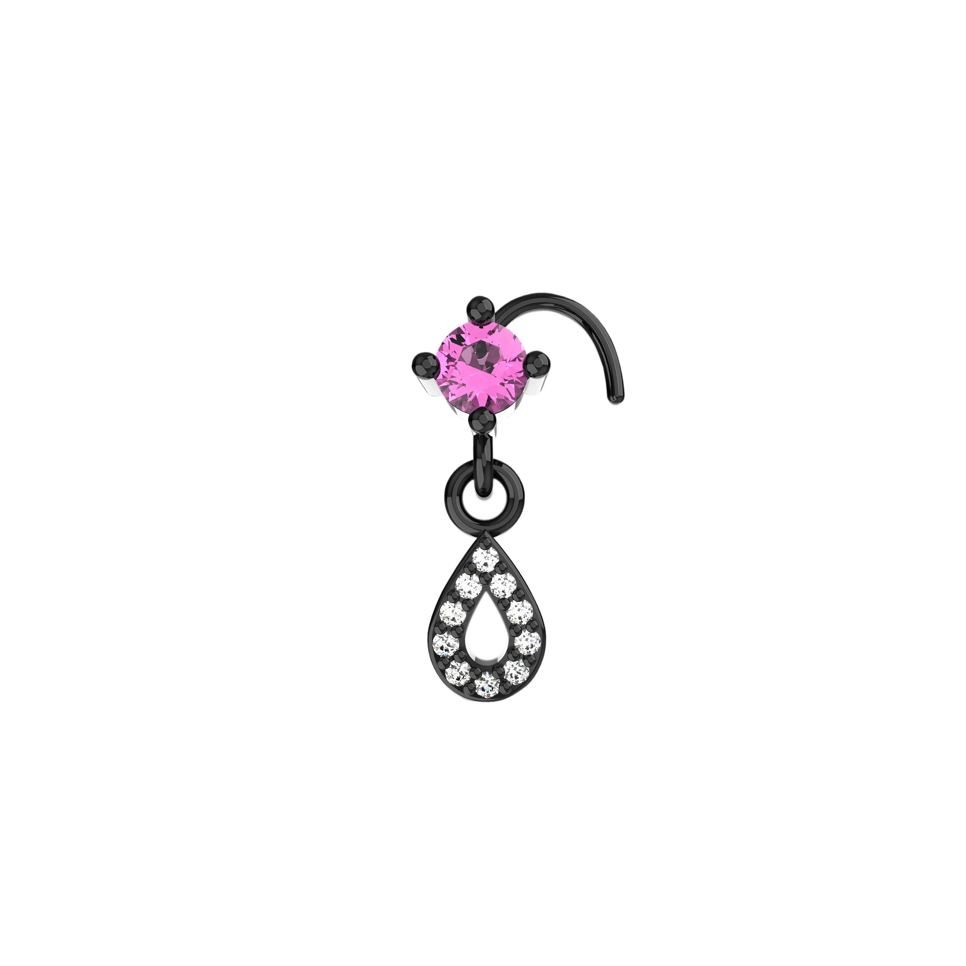 Dangle Nose Ring with Flat Back – Comfortable Nose Piercing Jewelry