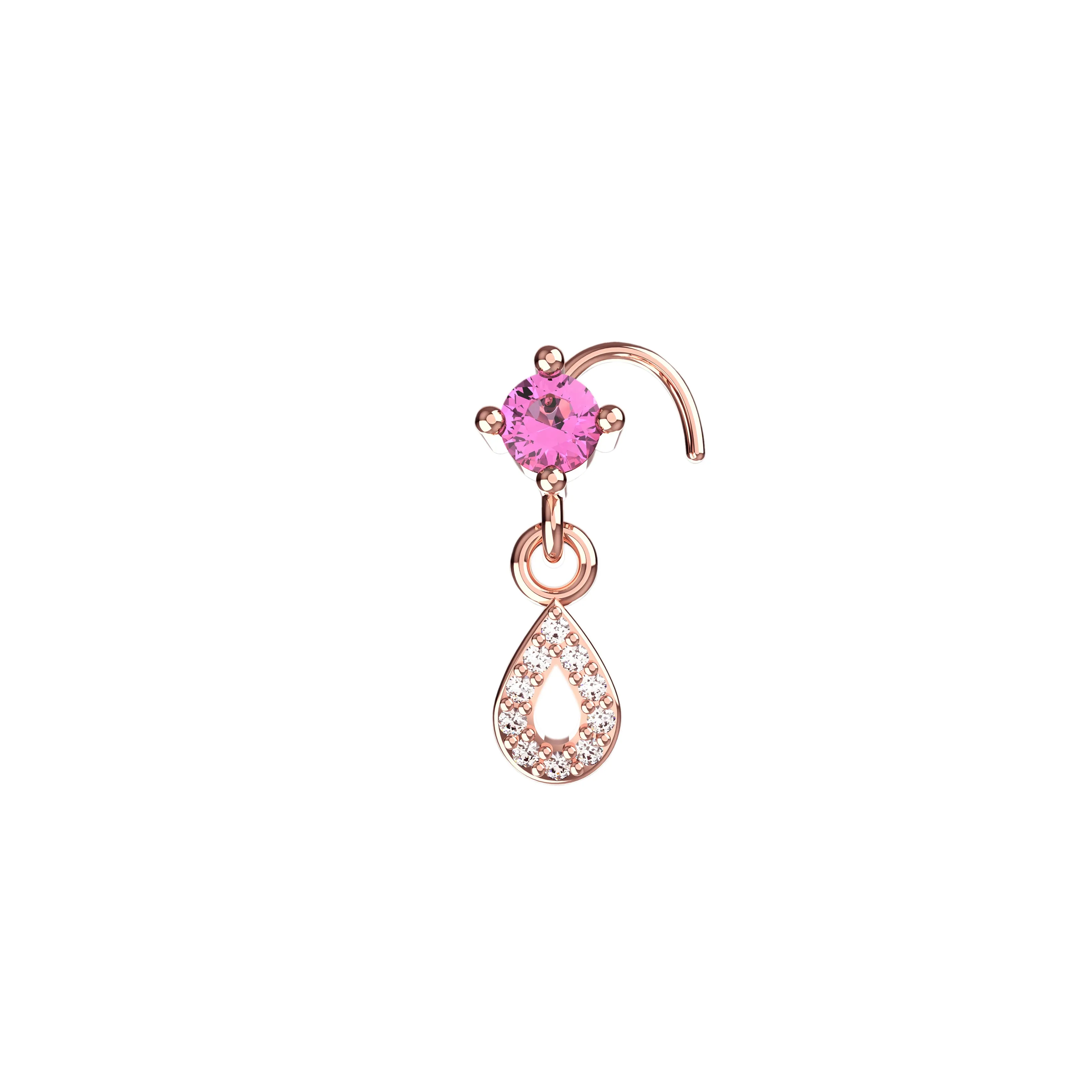 Dangle Nose Ring with Flat Back – Comfortable Nose Piercing Jewelry