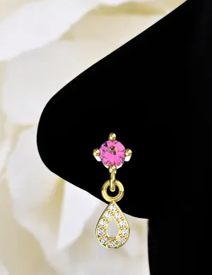Dangle Nose Ring with Flat Back – Comfortable Nose Piercing Jewelry