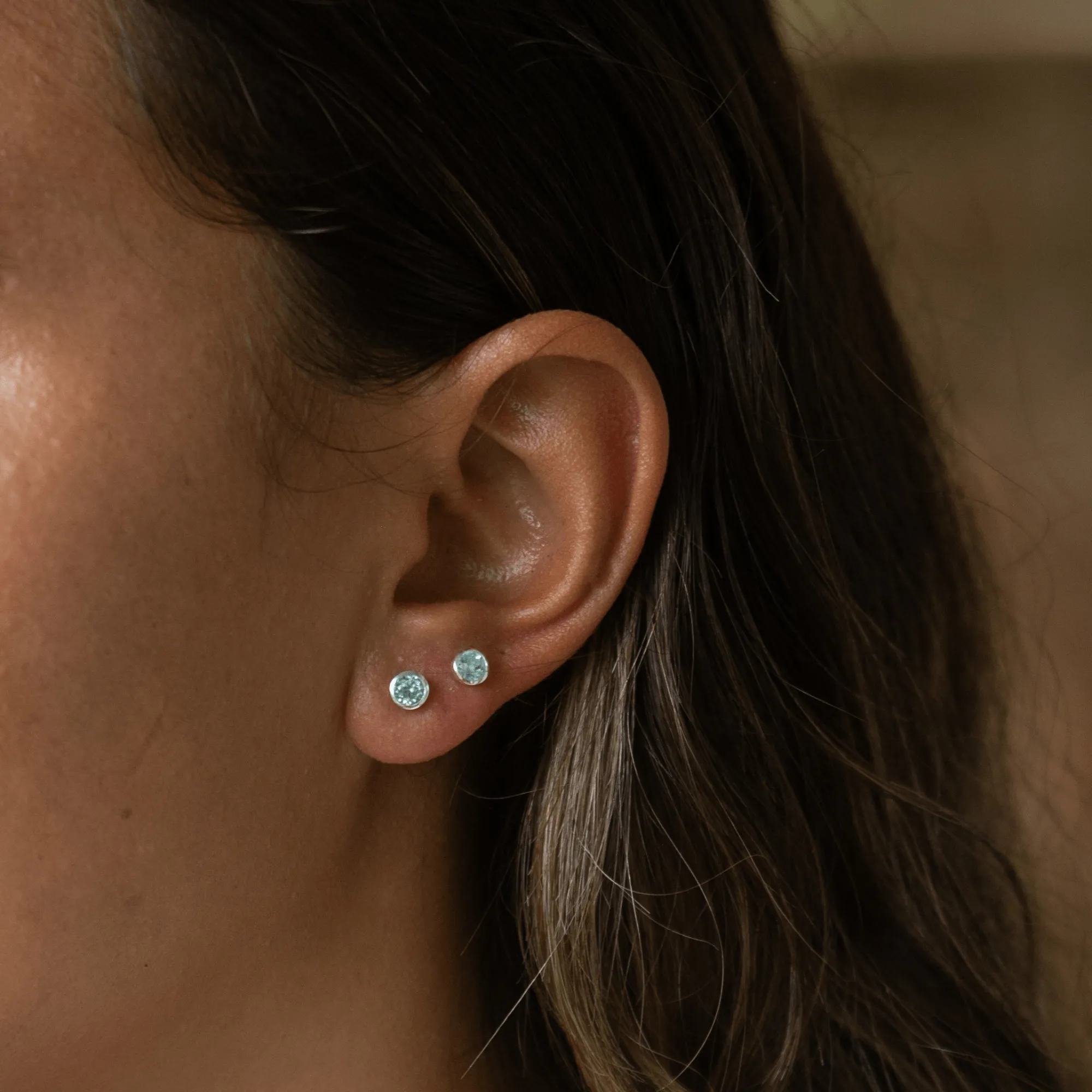 December Birthstone Earrings (Blue Topaz)