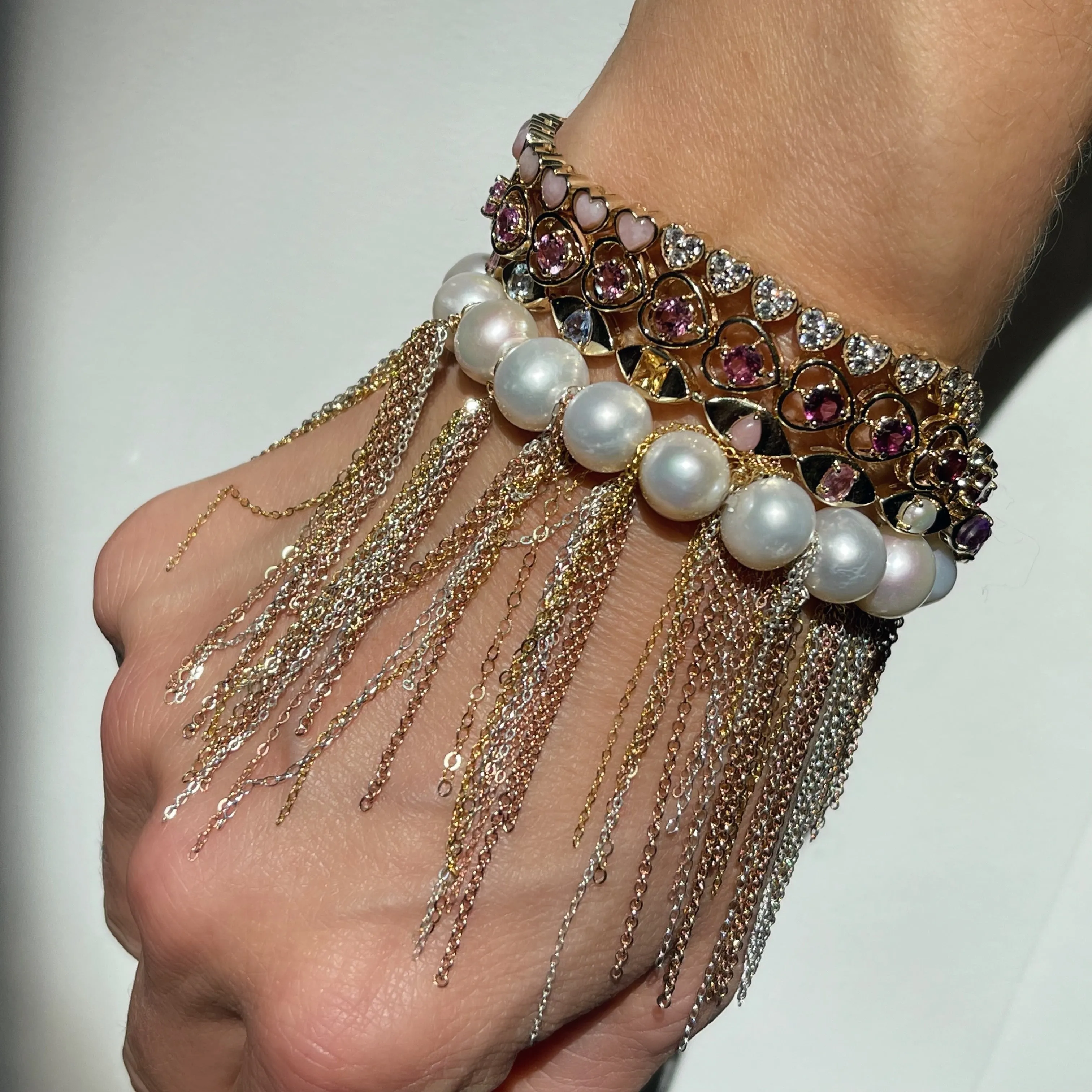 Diamond & Cabochon Stone Tennis Bracelet