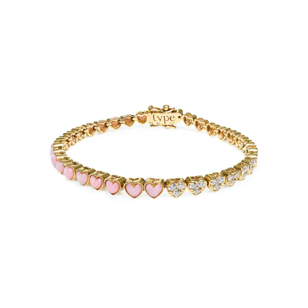 Diamond & Cabochon Stone Tennis Bracelet