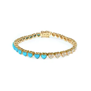 Diamond & Cabochon Stone Tennis Bracelet