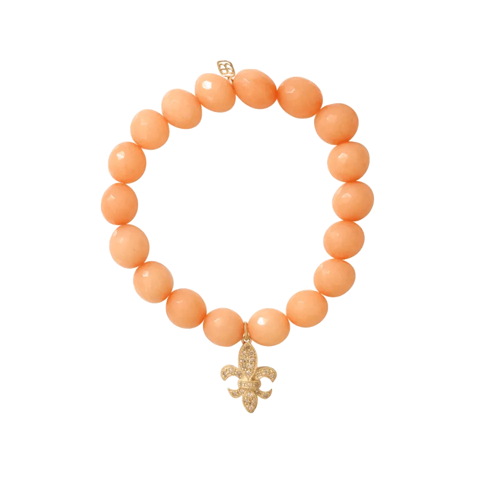 Diamond Fleur De Lis Beaded Bracelet