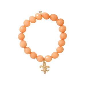 Diamond Fleur De Lis Beaded Bracelet