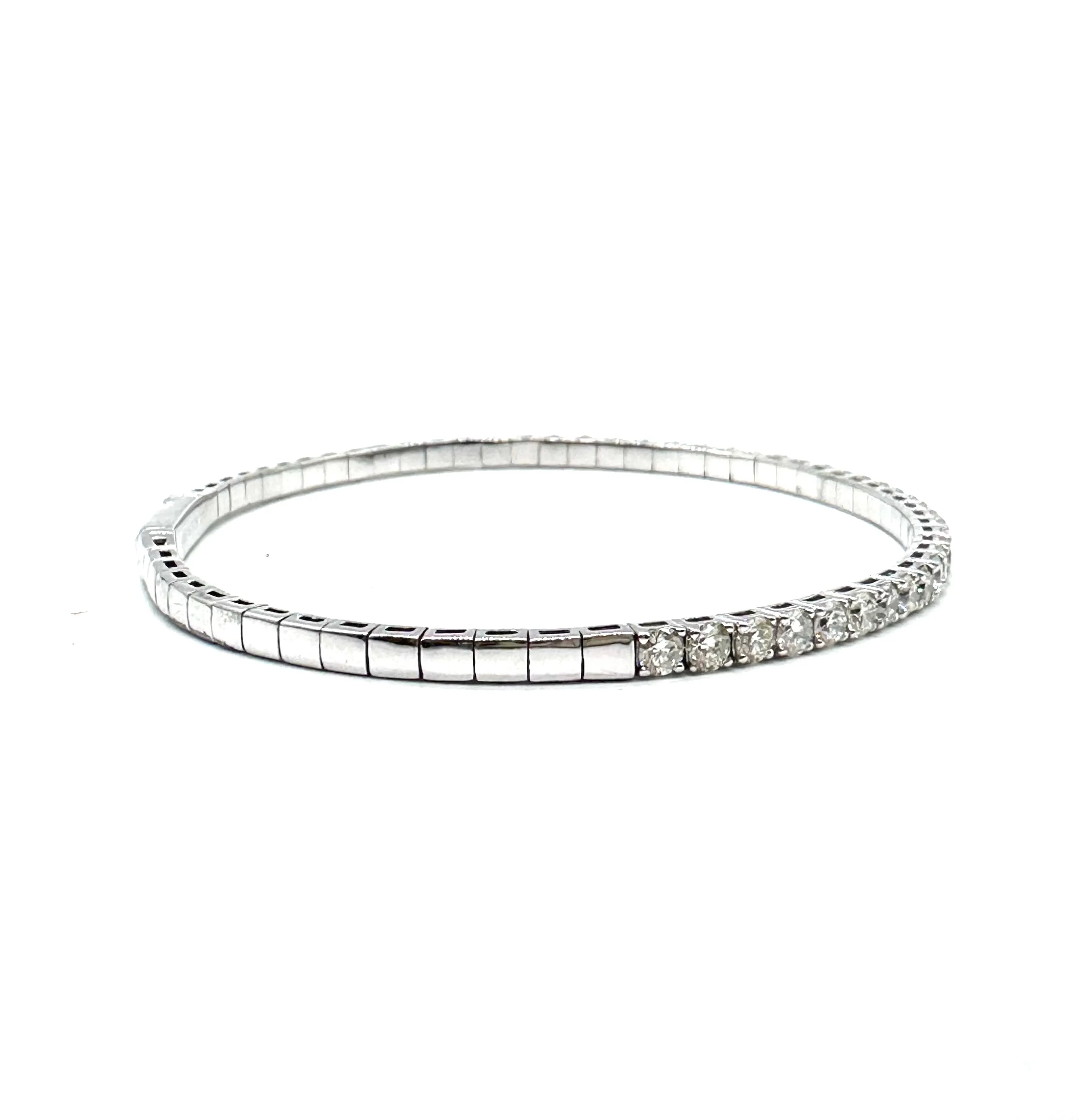 Diamond flex bangle tennis bracelet