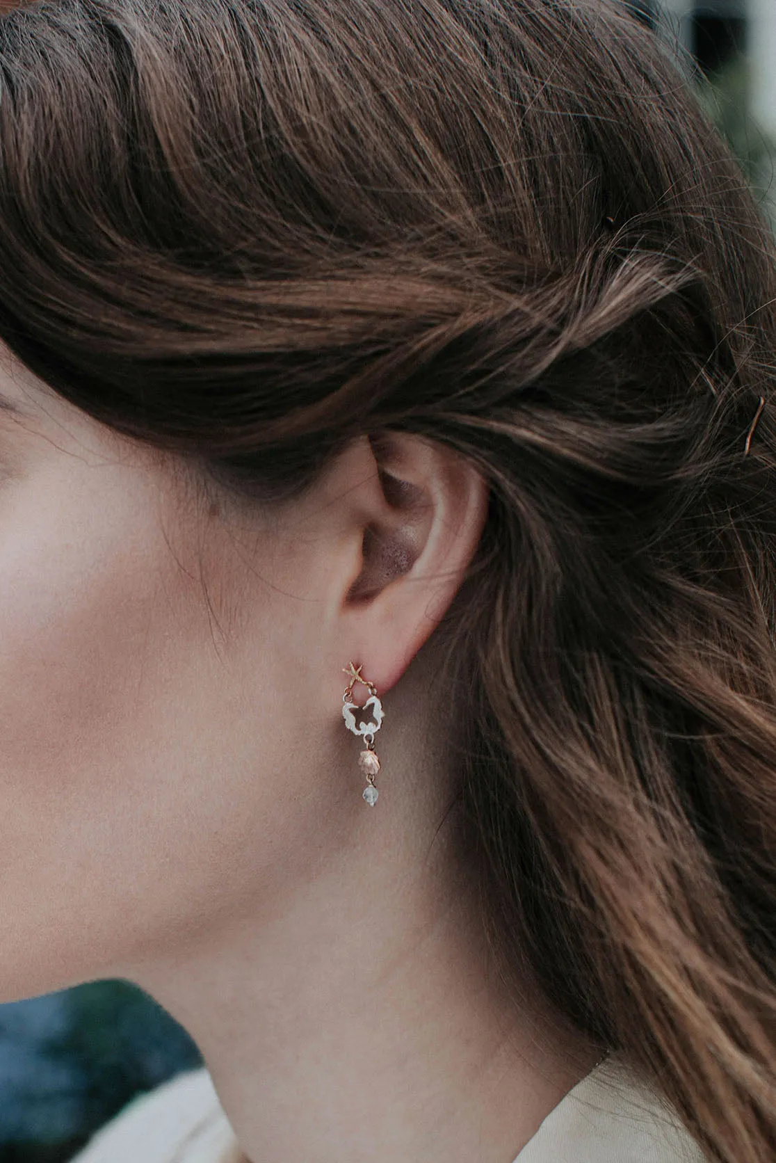 Double Seahorse Drop Earrings