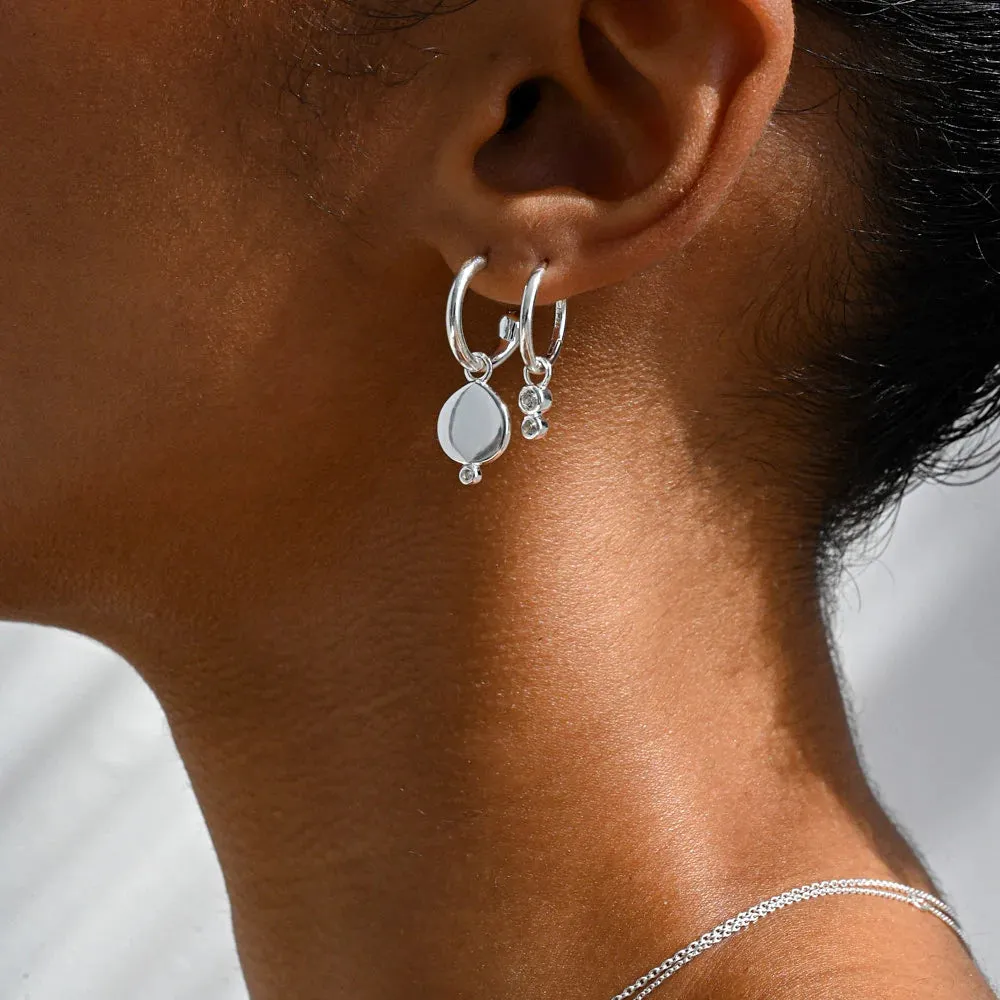 Duo Huggie Hoop Earrings | White Topaz