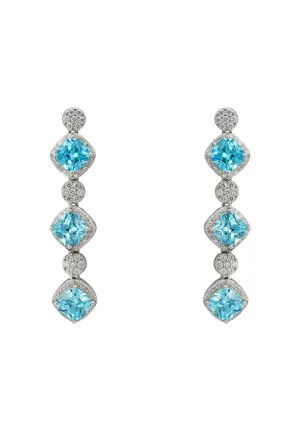 Elena Drop Earrings Blue Topaz Silver