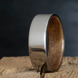English walnut and titanium ring