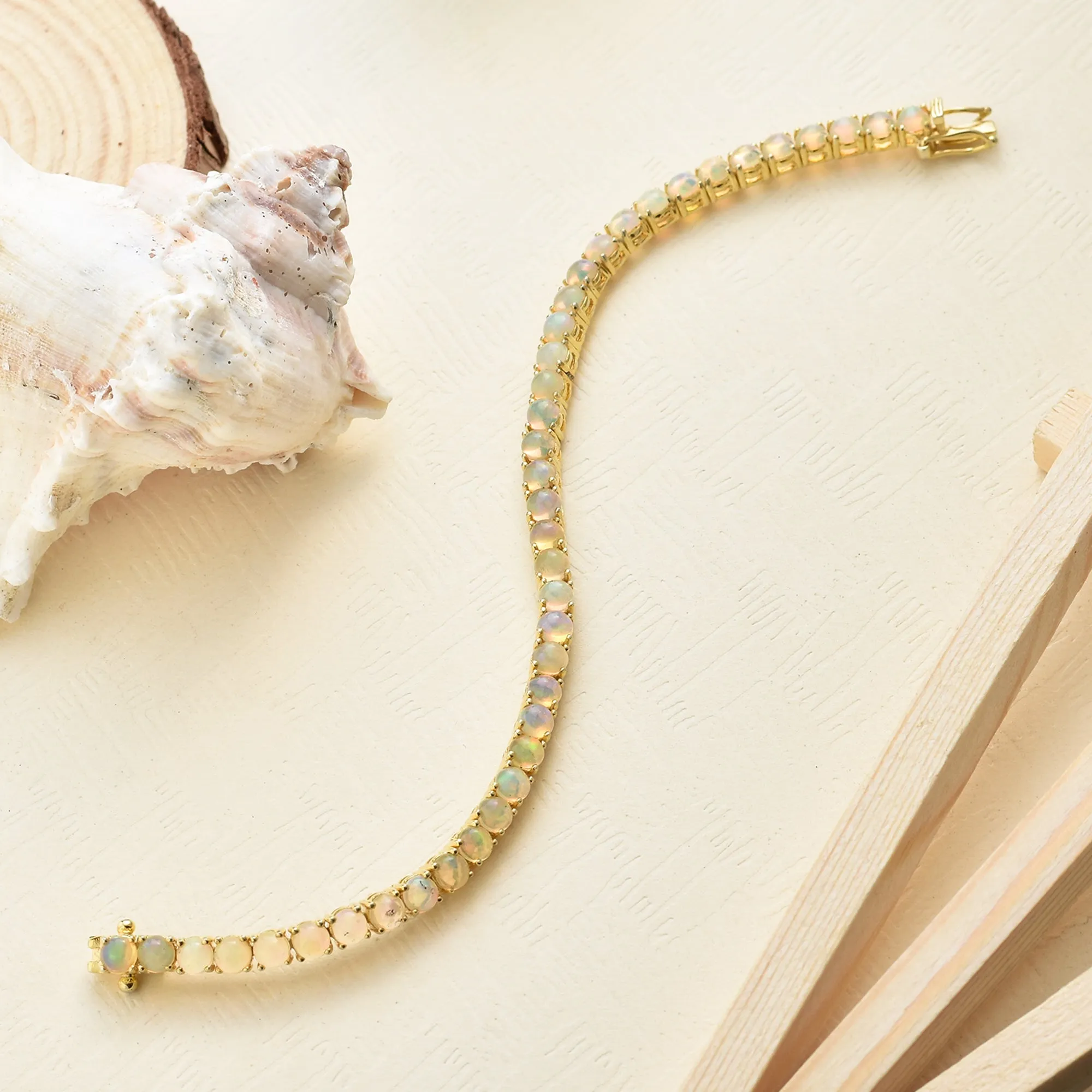 Ethiopians Opal Round Tennis Bracelet