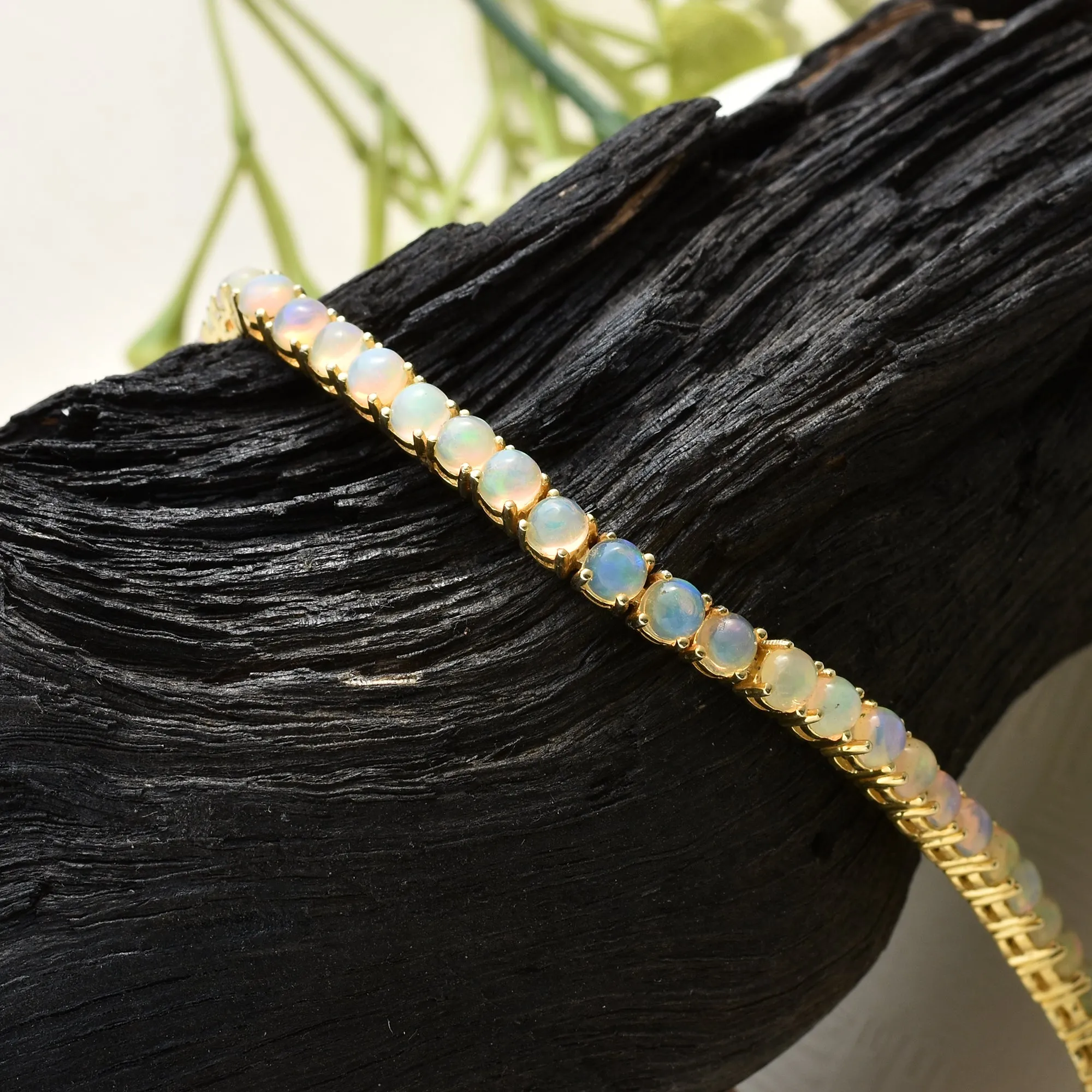 Ethiopians Opal Round Tennis Bracelet