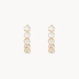 five stone moonstone mood hoop - 14k yellow gold, moonstone