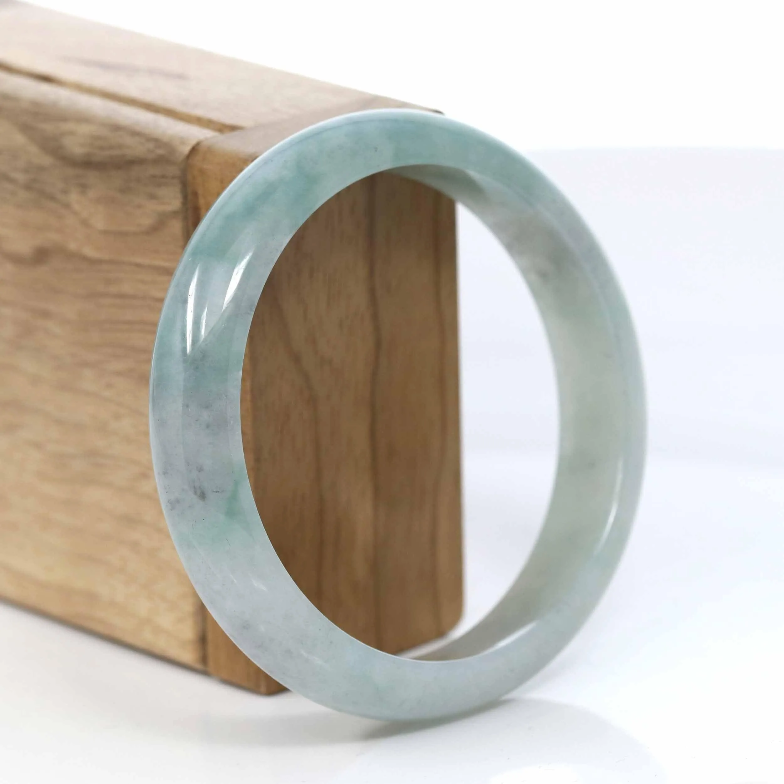 Genuine Burmese Forest Green Jadeite Jade Bangle Bracelet (58.18 mm) #426
