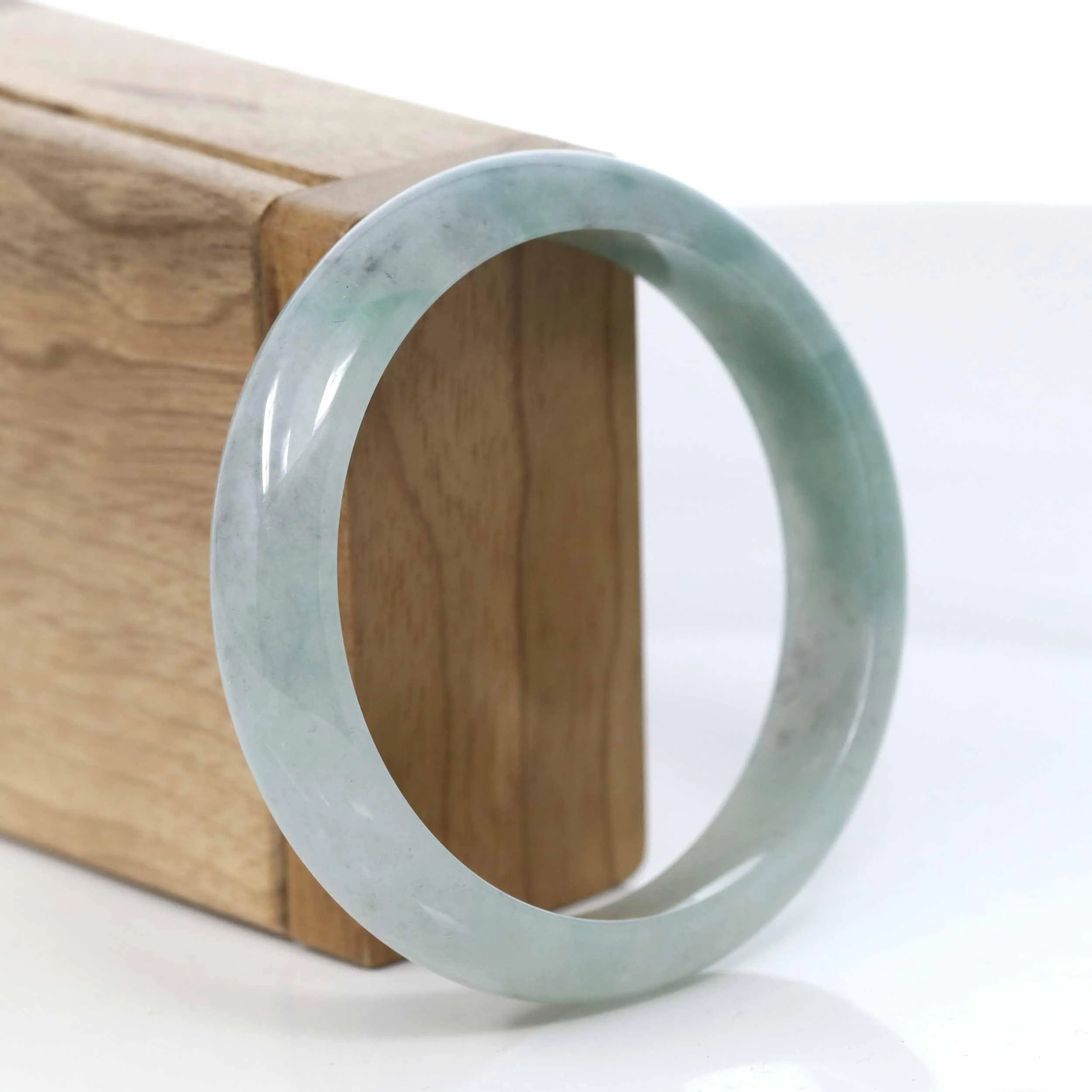 Genuine Burmese Forest Green Jadeite Jade Bangle Bracelet (58.18 mm) #426