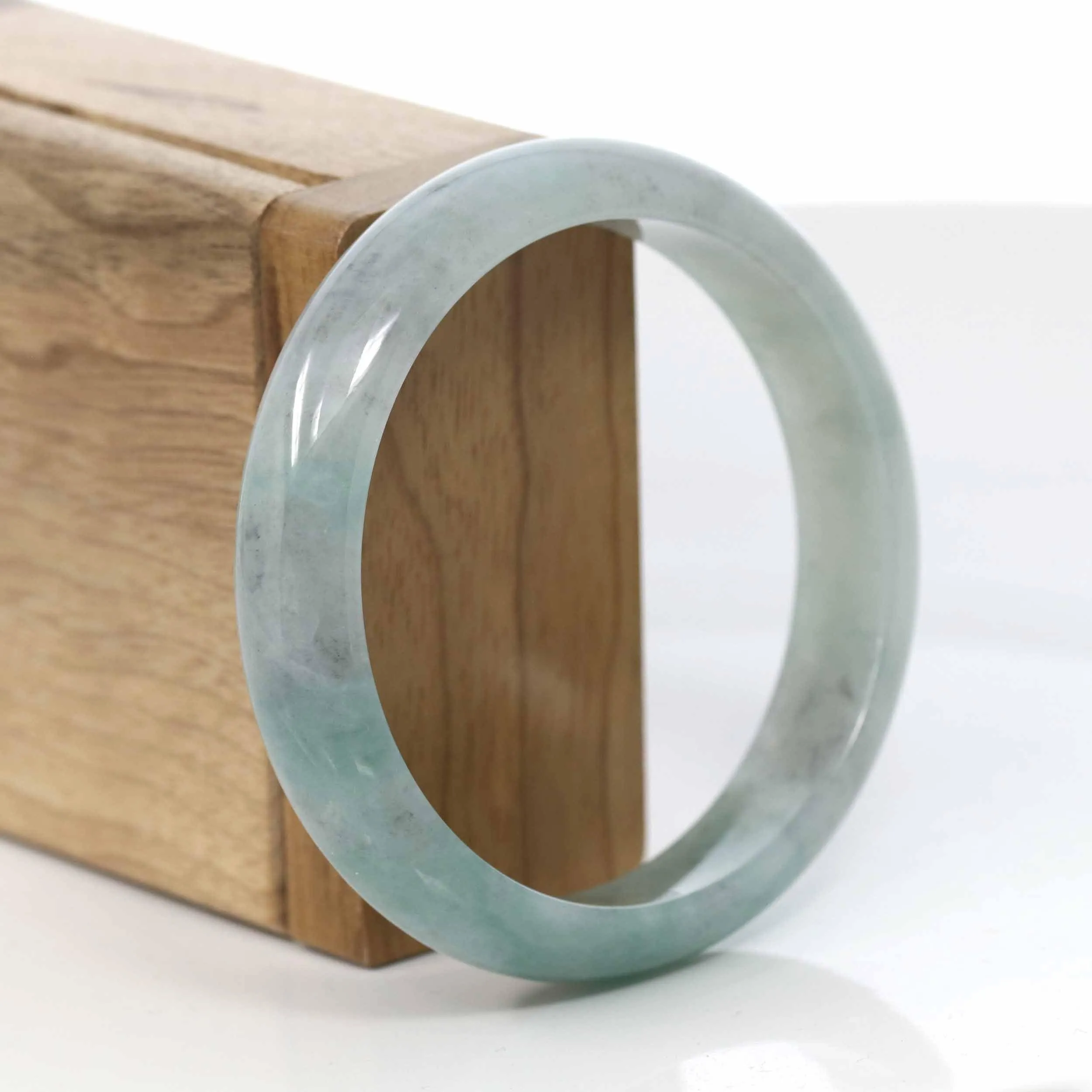 Genuine Burmese Forest Green Jadeite Jade Bangle Bracelet (58.18 mm) #426