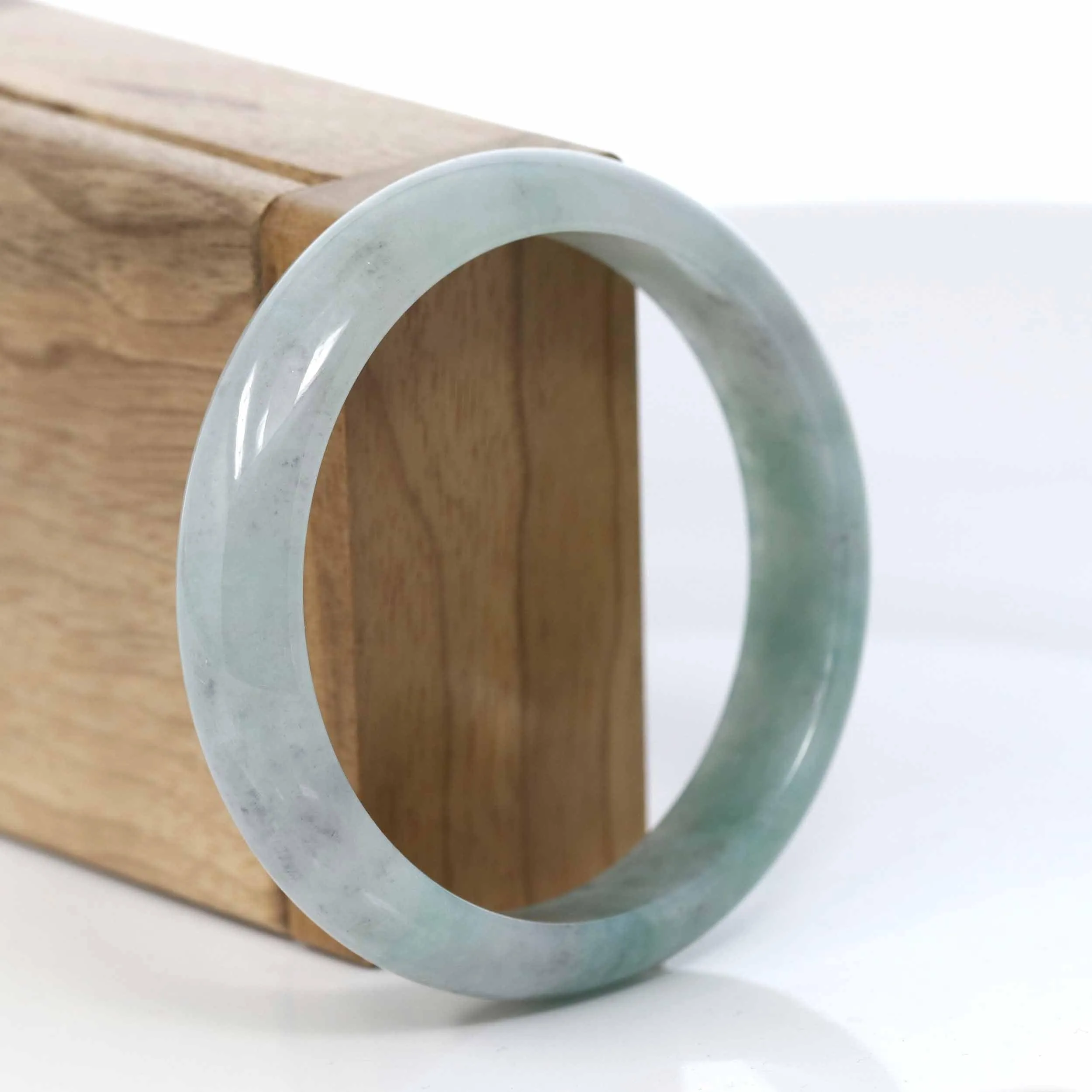 Genuine Burmese Forest Green Jadeite Jade Bangle Bracelet (58.18 mm) #426