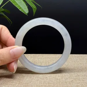 Genuine Burmese Icy Lavender Green Jade Jadeite Bangle Bracelet ( 57mm )