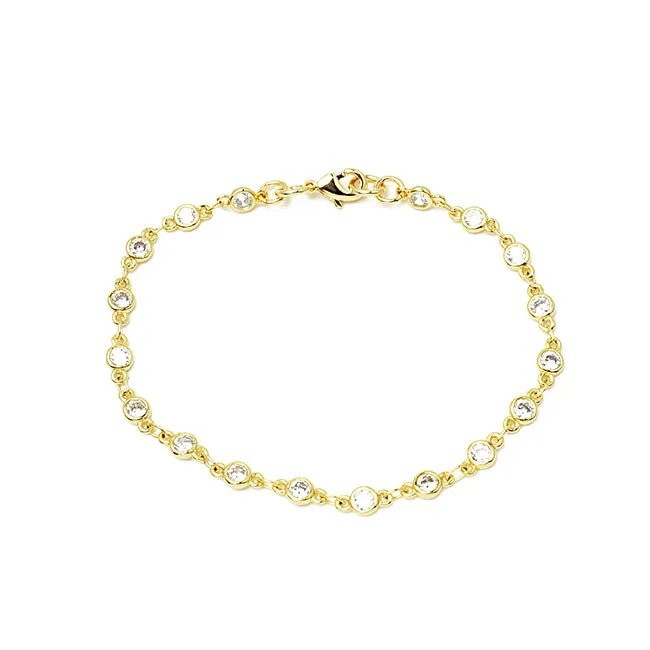 Gold Cubic Zirconia Tennis Bracelet