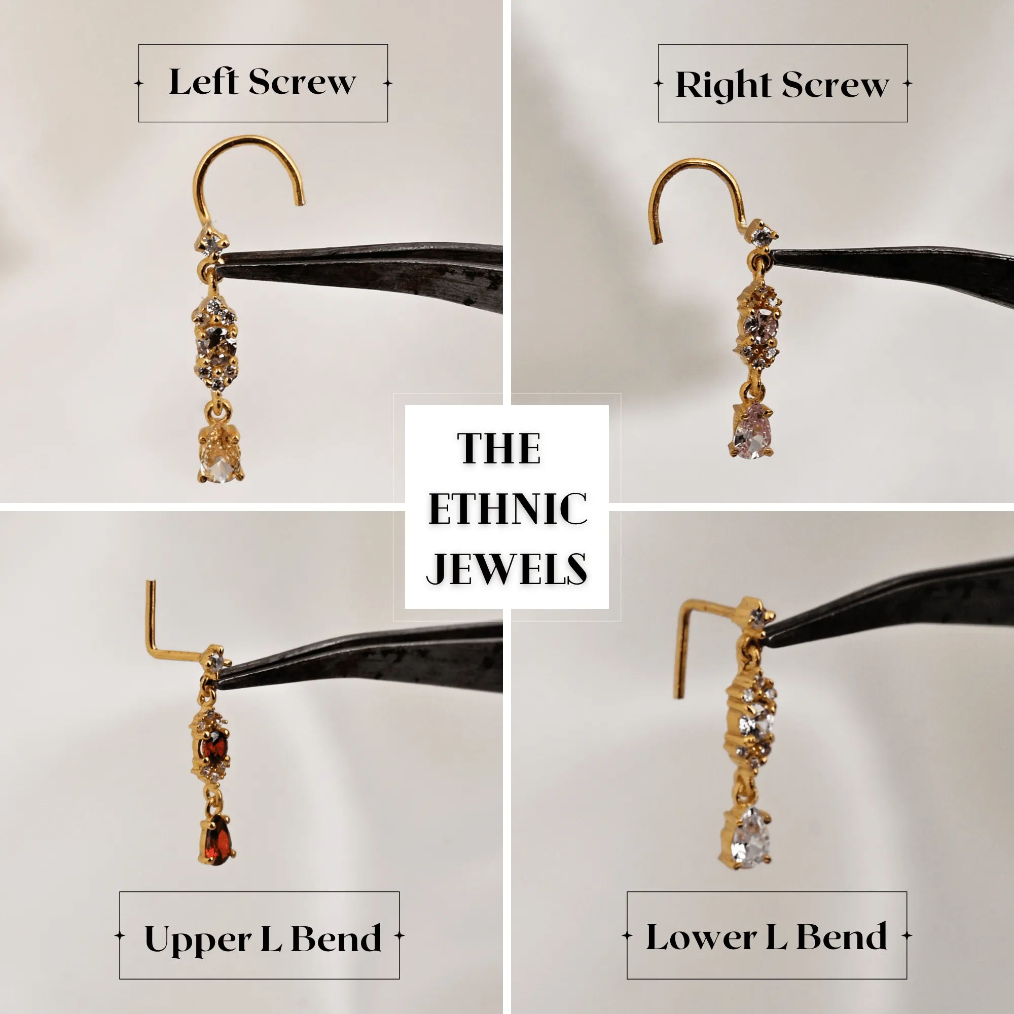 Gold Dangle Nose Piercing – Designer-Inspired Gucci Style Nose Ring