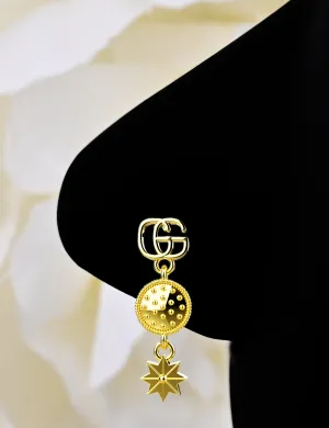 Gold Dangle Nose Piercing – Designer-Inspired Gucci Style Nose Ring