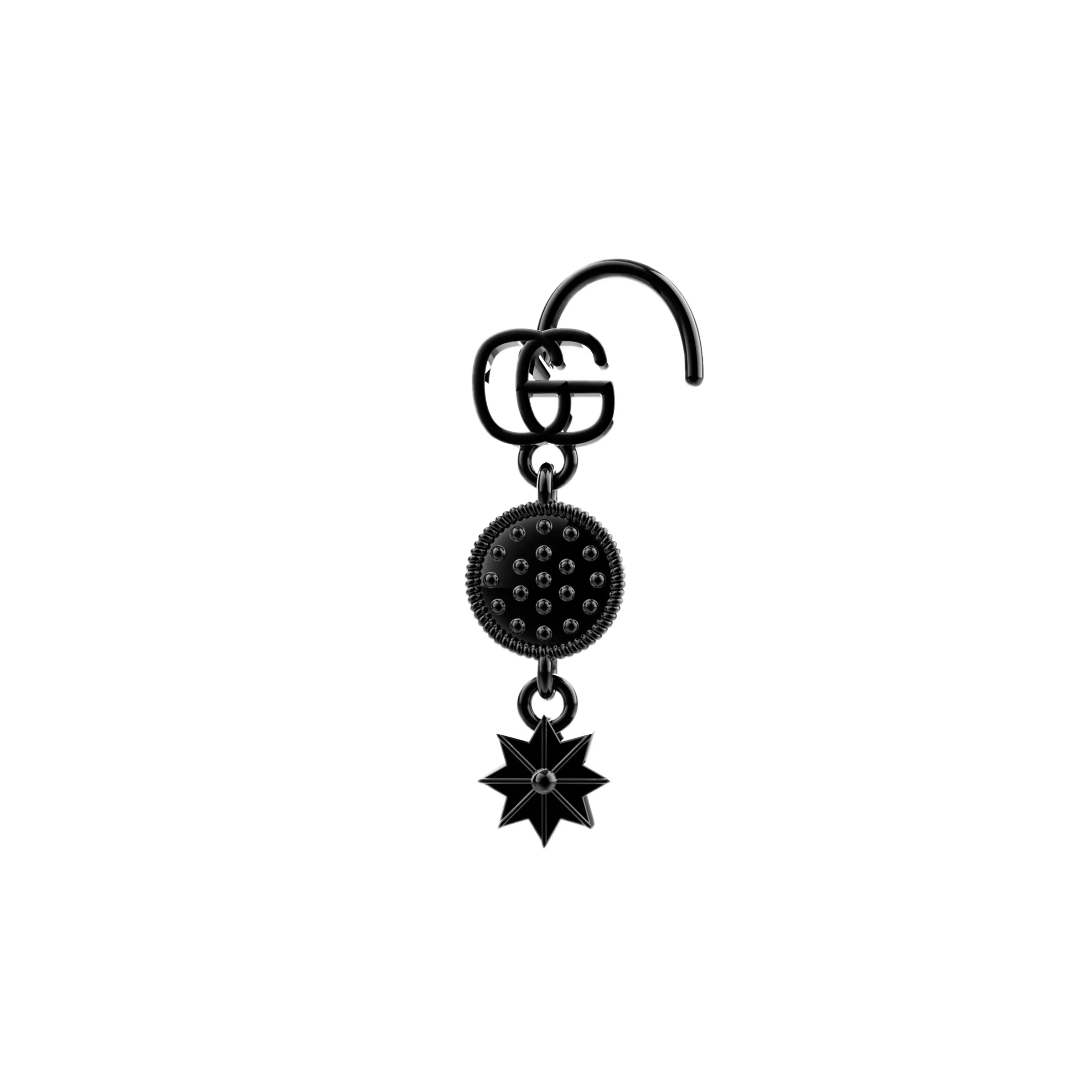 Gold Dangle Nose Piercing – Designer-Inspired Gucci Style Nose Ring
