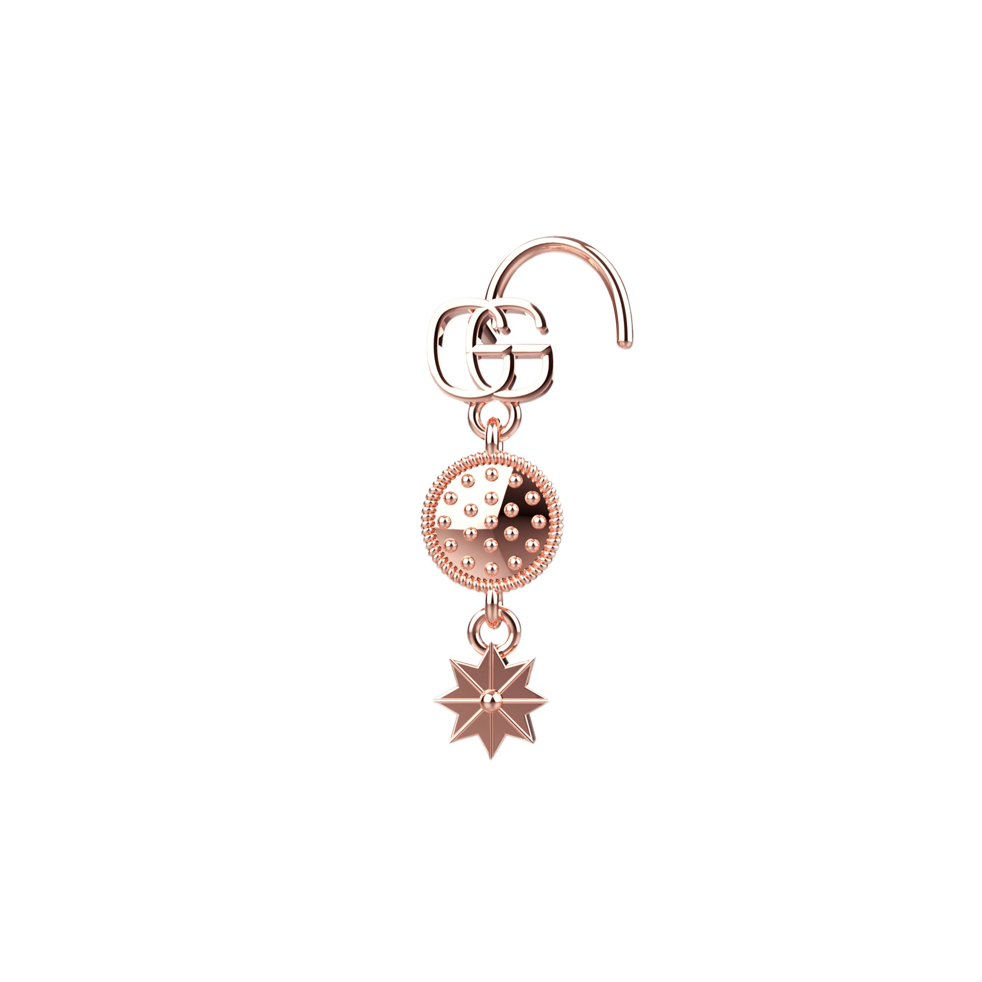 Gold Dangle Nose Piercing – Designer-Inspired Gucci Style Nose Ring