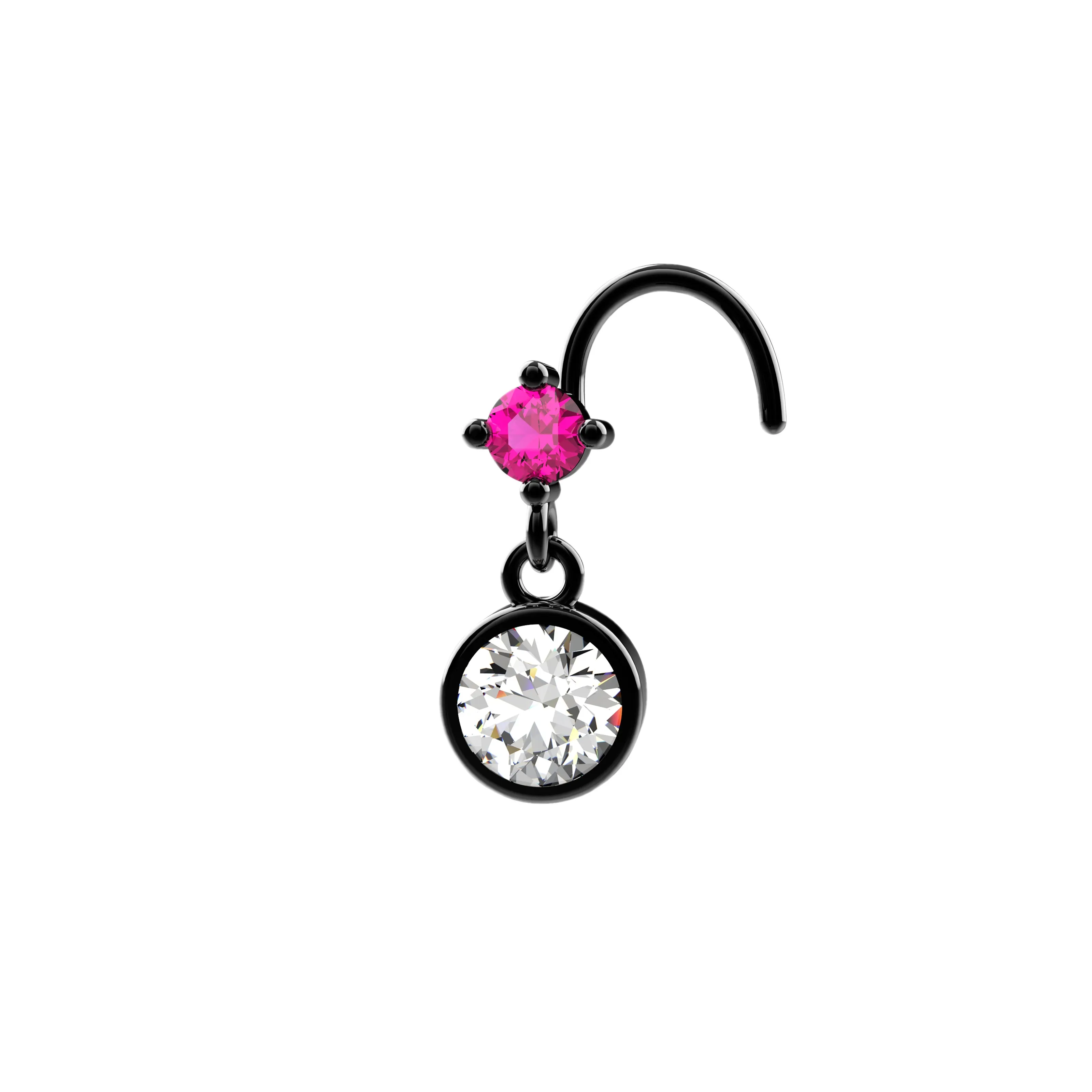 Gold Dangle Nose Ring Stud – Delicate Piercing Jewelry for Women