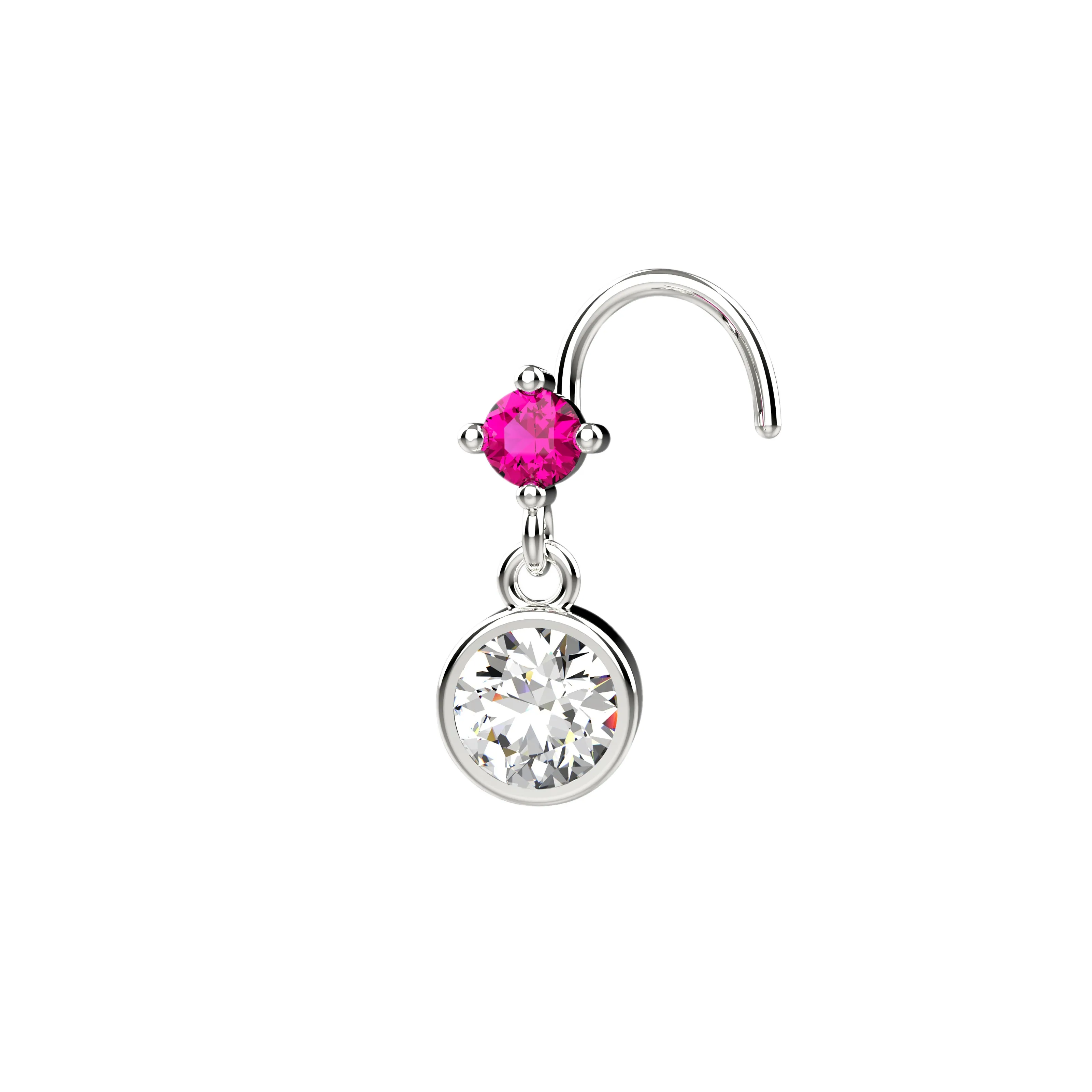 Gold Dangle Nose Ring Stud – Delicate Piercing Jewelry for Women