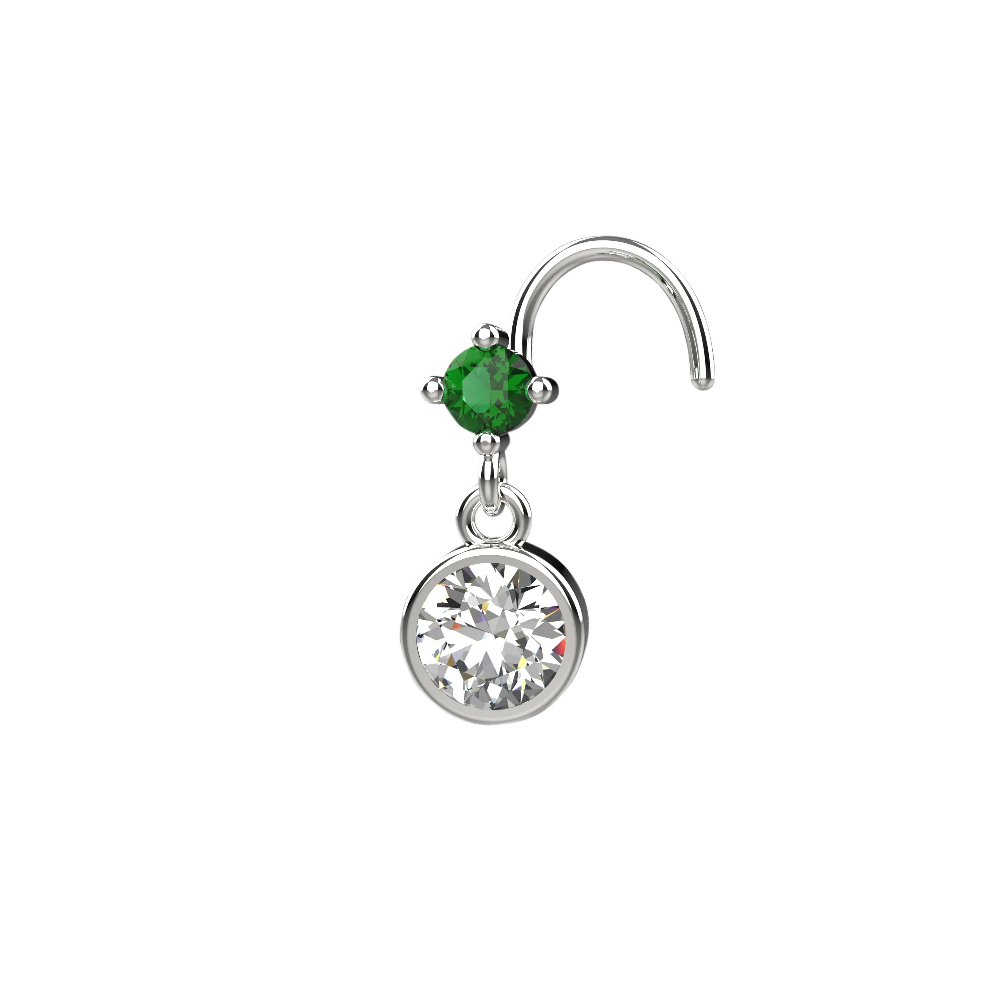 Gold Dangle Nose Ring Stud – Stylish Dangling Nose Piercing Jewelry