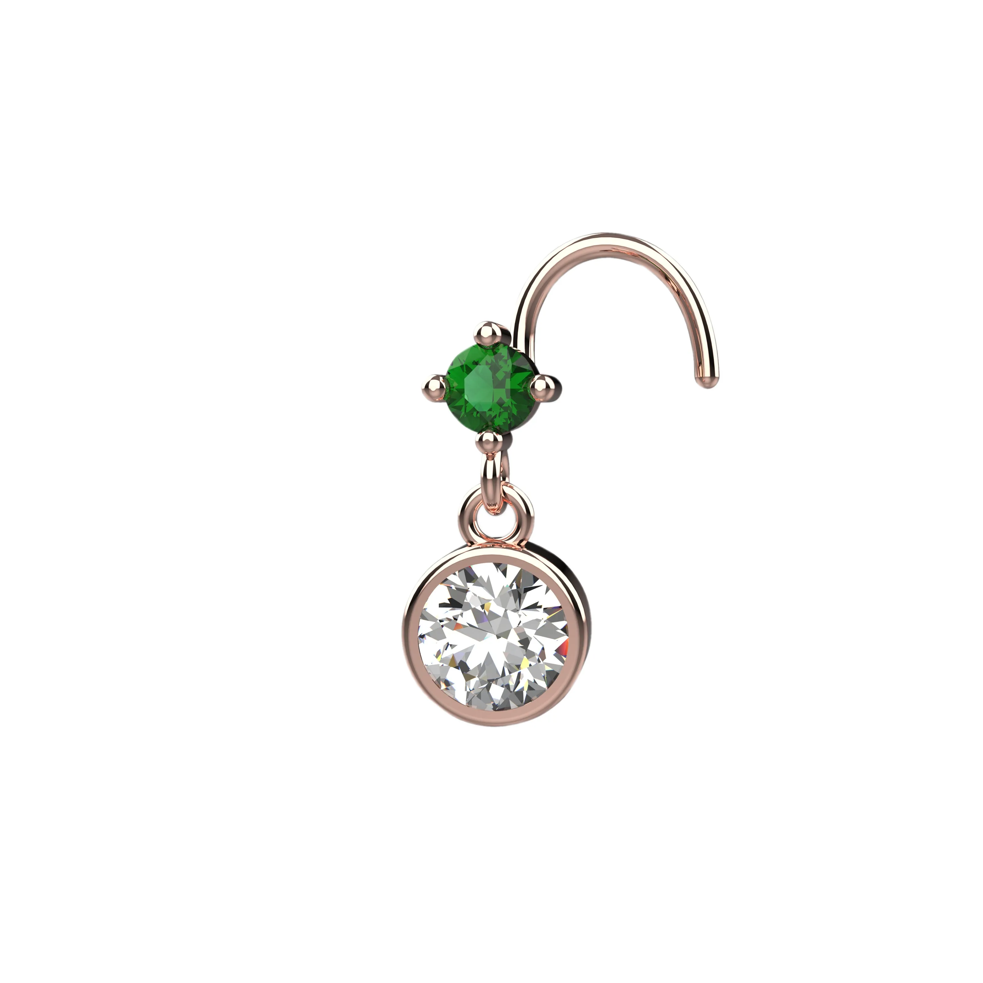 Gold Dangle Nose Ring Stud – Stylish Dangling Nose Piercing Jewelry