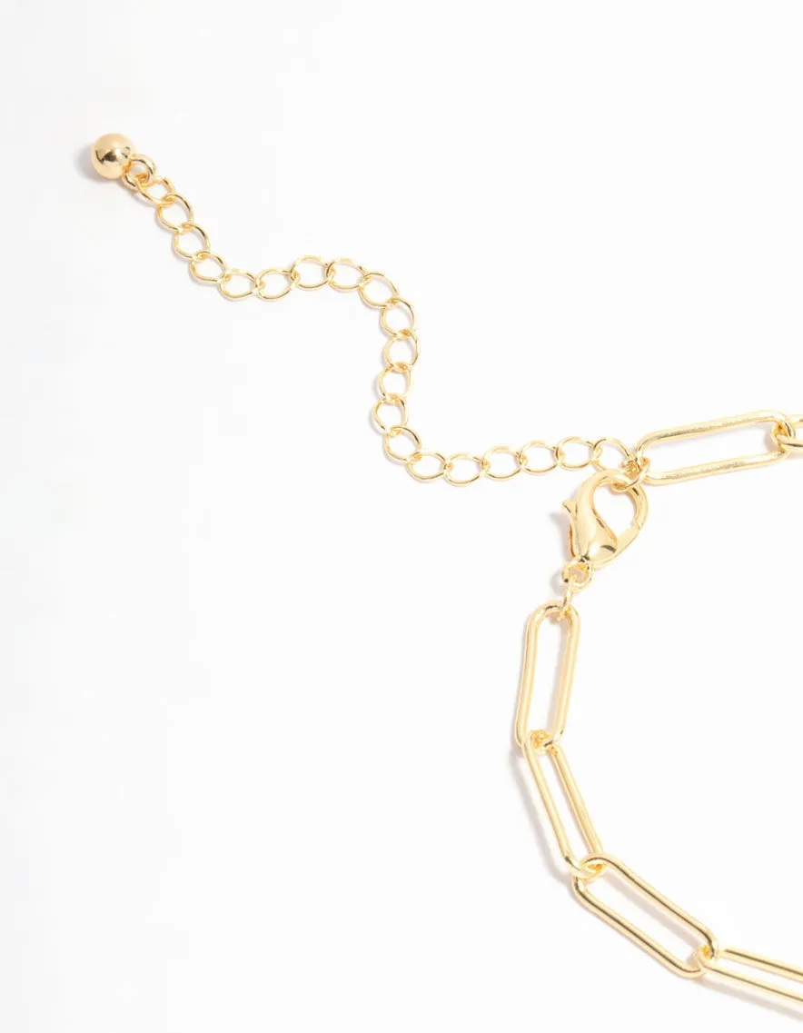 Gold Plated Mini Oval Link Bracelet
