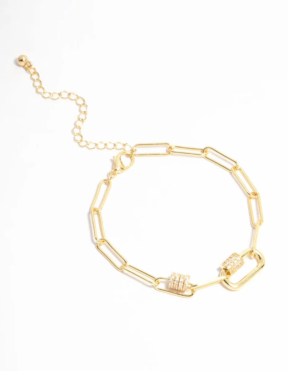 Gold Plated Mini Oval Link Bracelet