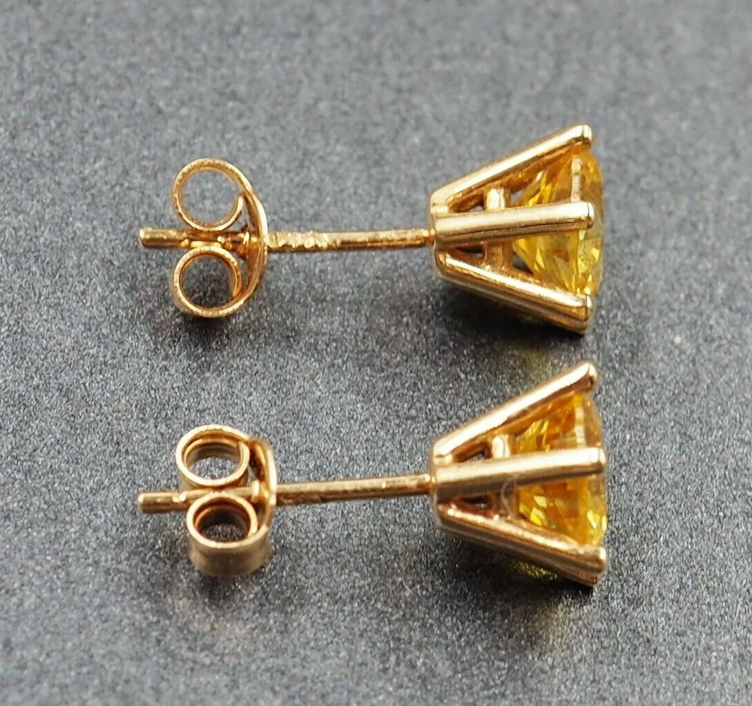 Golden Sapphire 9ct Yellow Gold Stud Earrings