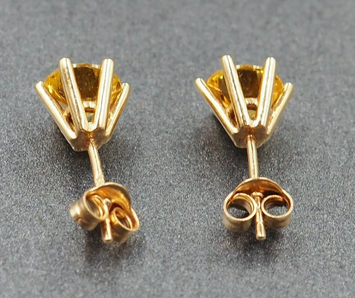 Golden Sapphire 9ct Yellow Gold Stud Earrings