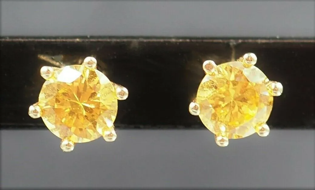Golden Sapphire 9ct Yellow Gold Stud Earrings