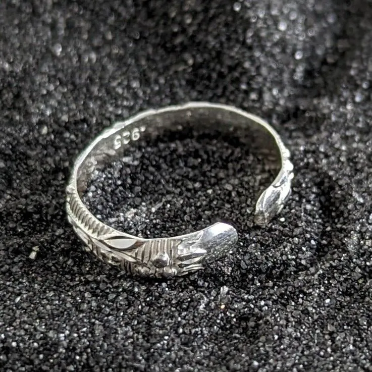 Grape Vine and Swirl Adjustable Toe Ring