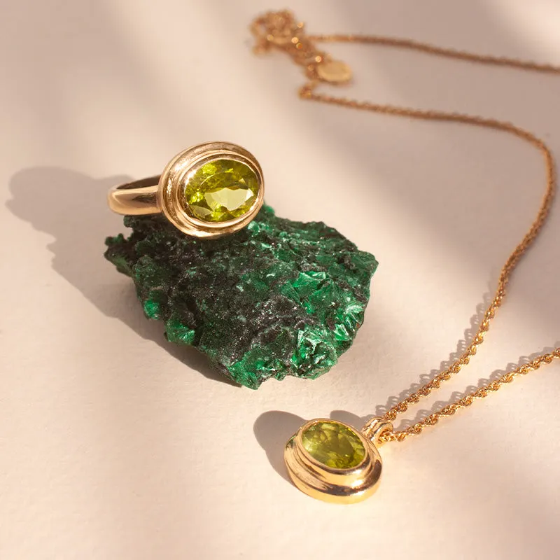 Greco Necklace, Peridot, Gold