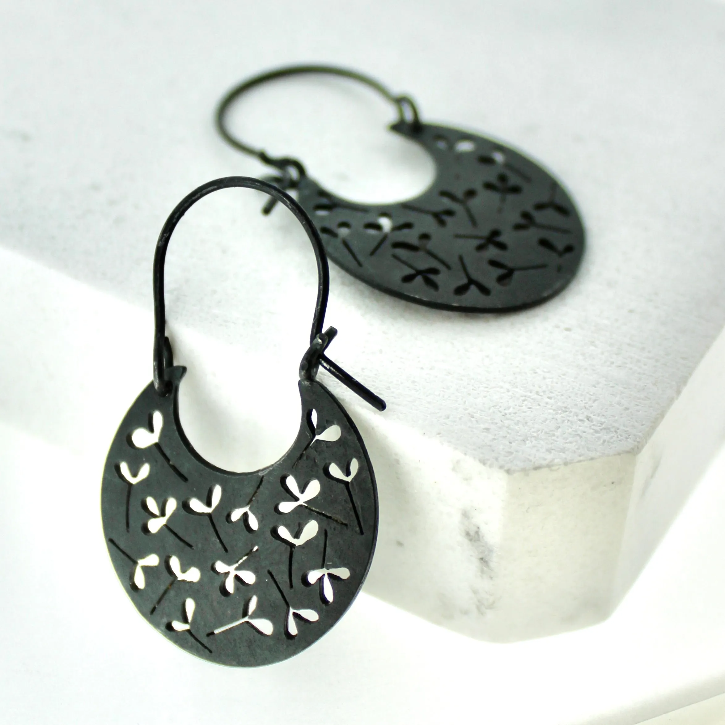 Gypsy Leaf Hoop Earrings